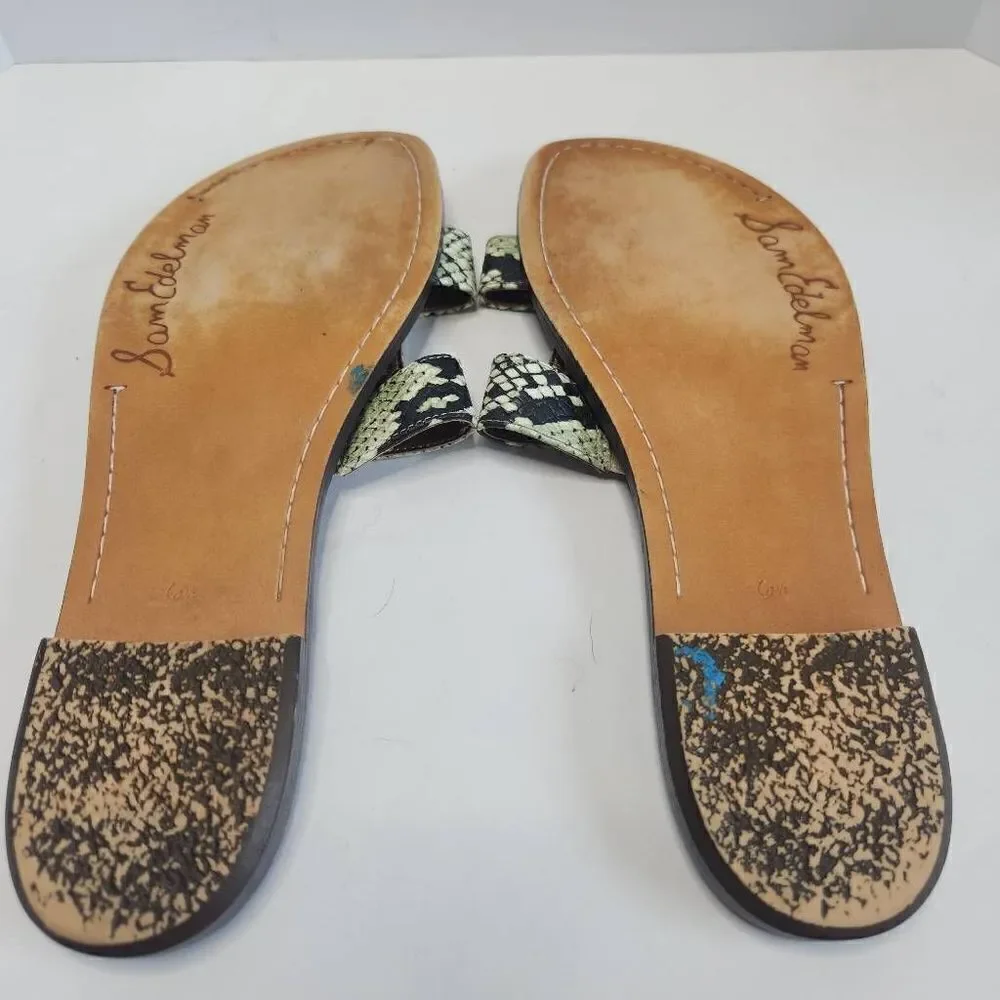 Sam Edelman Snake Print Slides Flats Womens Size 6.5